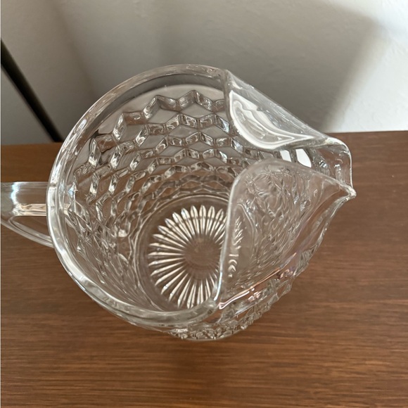 Vtg Fostoria Crystal Water Pitcher Brutalist 1/2 Gal Ice Lip Large Clear Glass - Picture 6 of 10